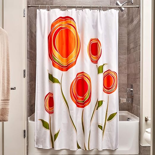 Amazon Com Idesign Fabric Marigold Shower Curtain For Master