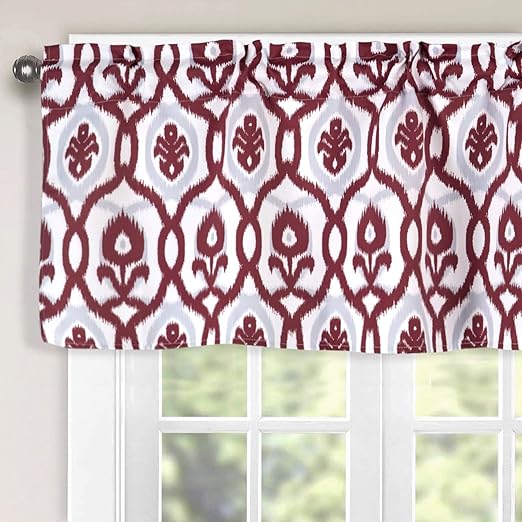Amazon Com Th3mys Aubrey Ikat Fleur Floral Pattern Valance For