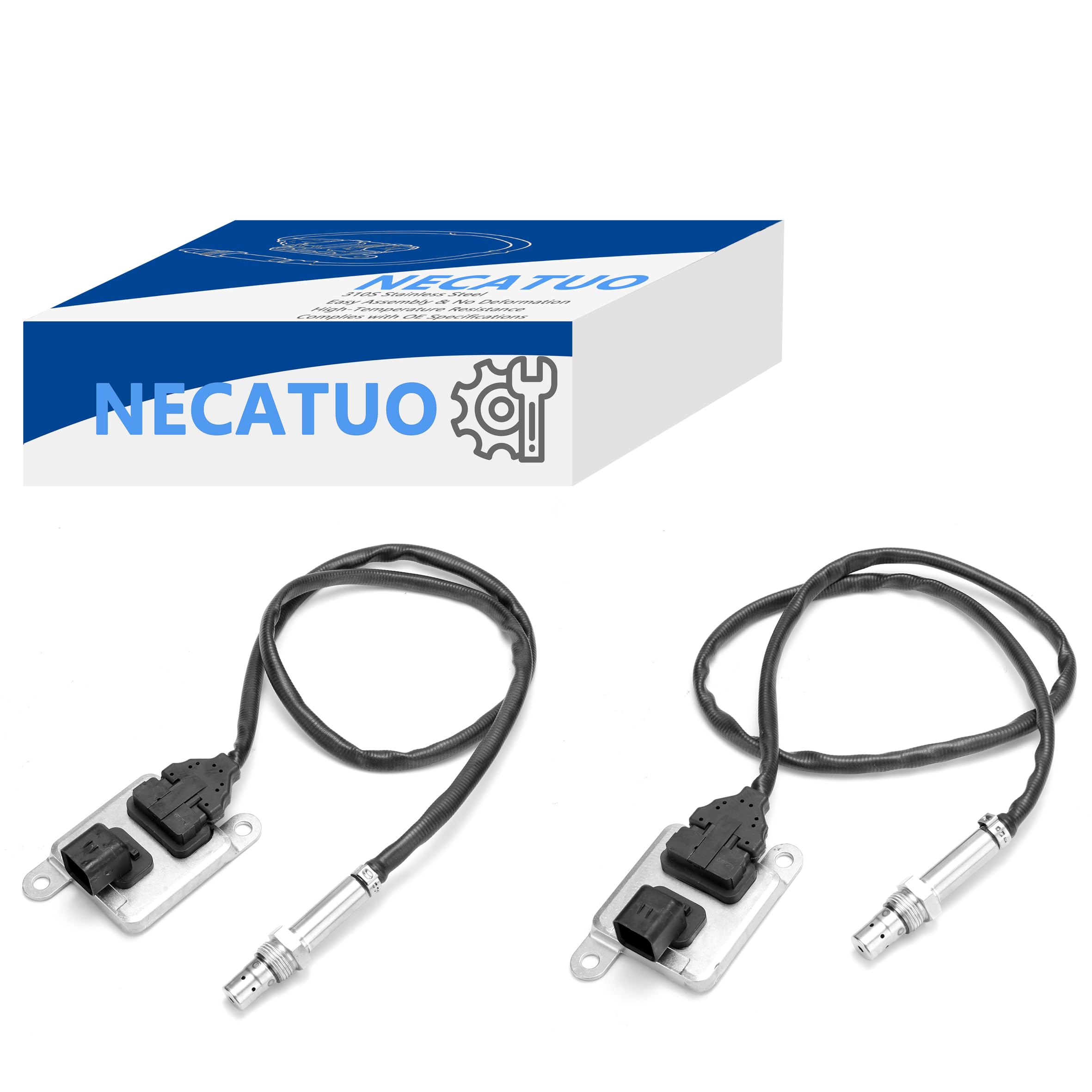 Photo 1 of 5WK96645H 5WK96631H (Set of 2) Inlet & Outlet Nitrogen Oxygen Sensor NOx Sensor Nitric Oxide Sensor for GMC Savana Sierra 2500 3500 4500 6.6L Diesel For # 12671387 12671388