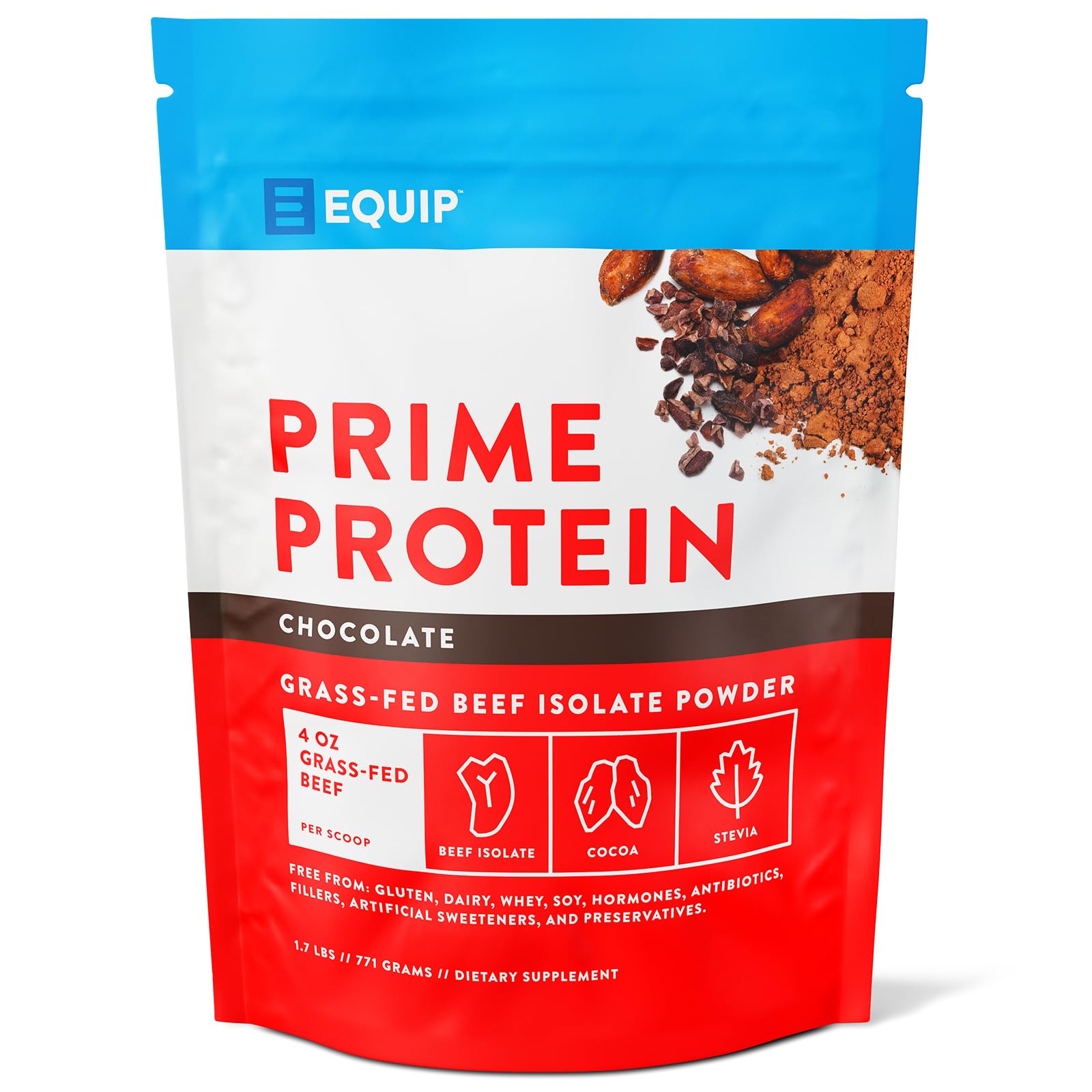 Equip Foods Prime Protein Powder Chocolate & Prime Protein Powder Salted Caramel