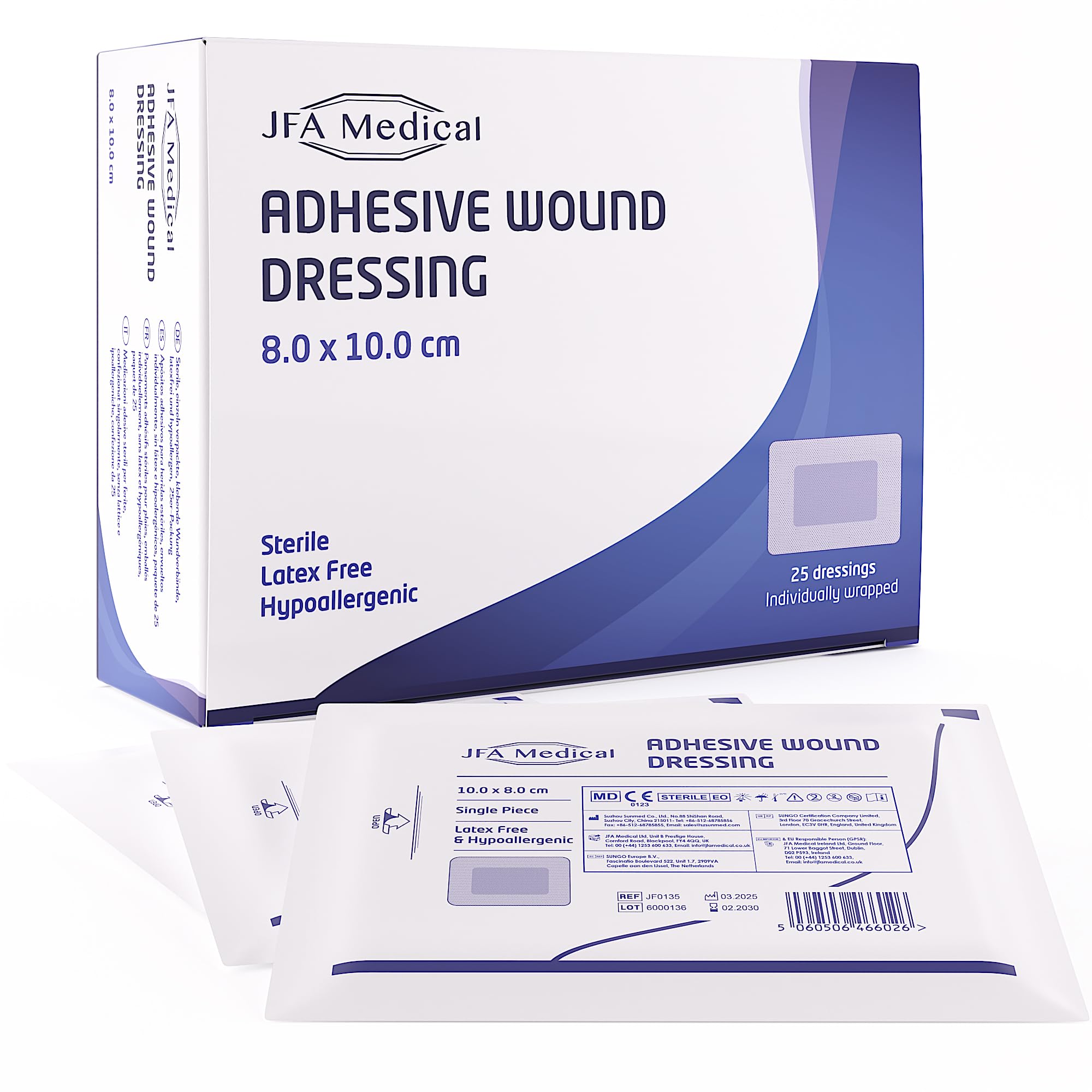 Pack of 25 Adhesive Wound Dressings (80mmx100mm)