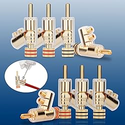 Monosaudio Locking Banana Plugs 8Pcs 45 Degree