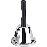 MROCO Loud Steel Hand Bell for Classroom and Service, Silver, 1 Pack | Durable Steel Construction with Comfortable Handle, Loud Ringing Sound for Events, Service and Attention Calls