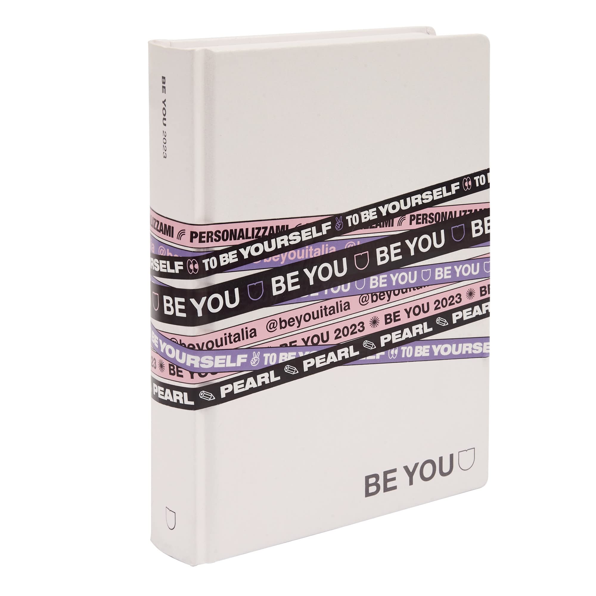 Be You White Pearl Diary Diary, Medium Size, Collection 22/23, for those who love elegance and simplicity, White, BE9R1000, Precious Games