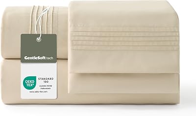 Conjunto de Folhas de Microfibra Bege - 90x190 cm, 3 peças
