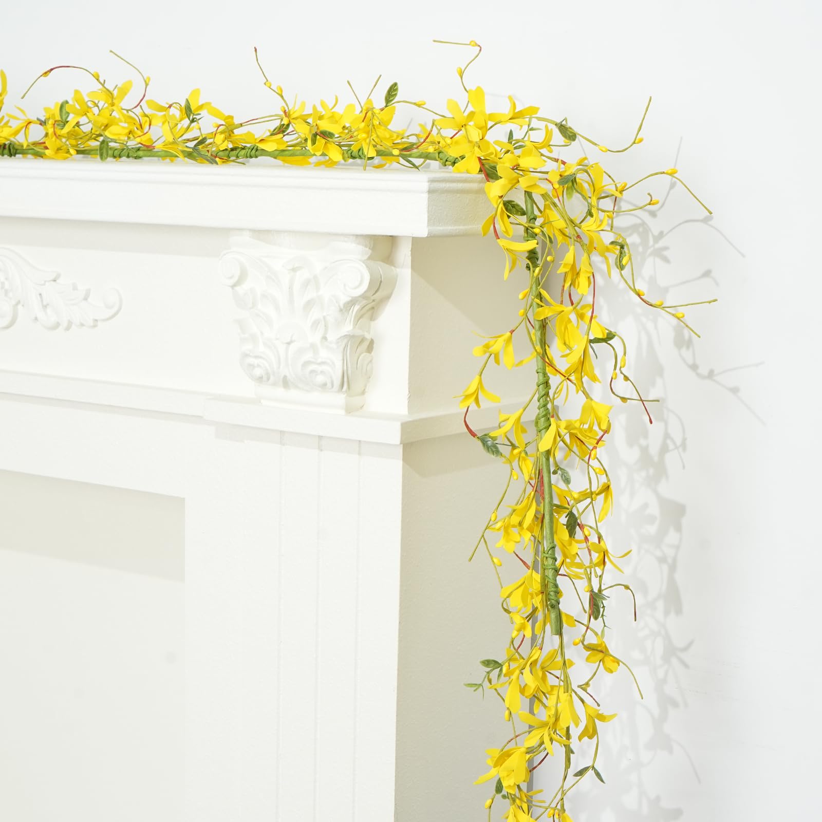 Photo 1 of Fairblo 5.25FT Wildflower Garland Artificial Yellow Floral Flower Vines Hanging Flower Garland for Mantle Centerpieces Table Wedding Arch Indoor Outdoor Decor