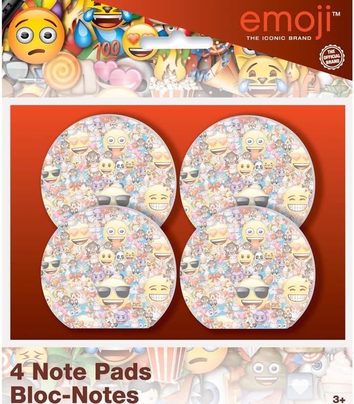 Unique Party 50640 - Emoji Notepads Party Bag Fillers, Pack of 4, Multicolor