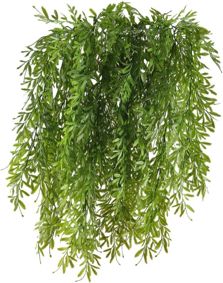 HUAESIN 2pcs Fake Hanging Vines Plastic Artificial Greenery