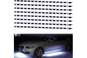 XTAUTO XT AUTO 8pcs 12V Super Bright 30cm 15 LED Flexible Waterproof LED Strip Light for Car Interior & Exterior Decoration DRL Day Running Light Or Boat Bus Garden