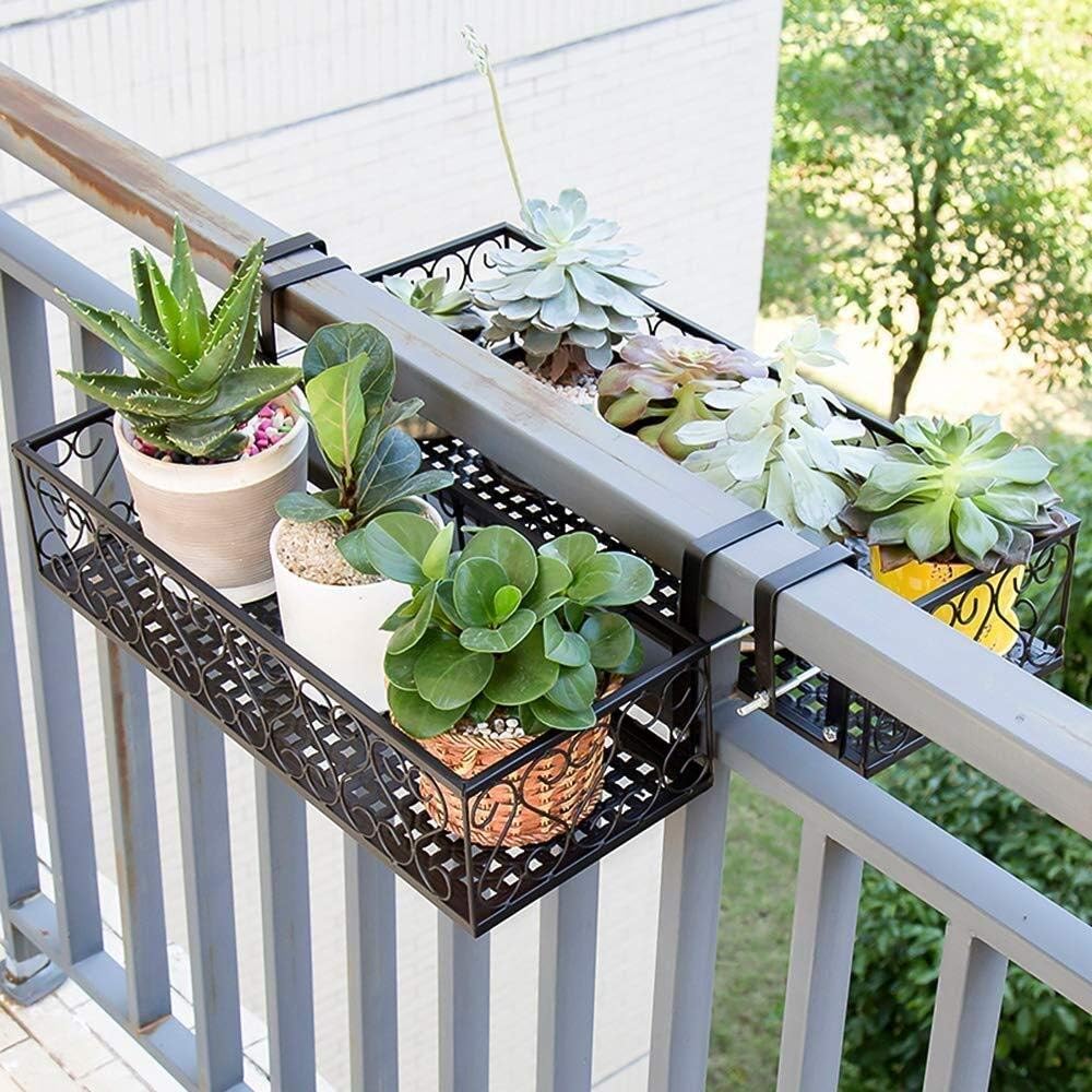 Mypnb Flower Stand Plante Jardiniere Pot Stand Rack Pont Rail Flowerpot Garde Corps Etagere Balcon Rail Planteur Etagere Cloture Balustrade Pots De Fleurs Holder Size Small Contenants Et Accessoires Pour Plantes Jardinage