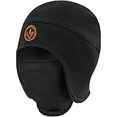 BASSDASH Soft Fleece 2-in-1 Hat with Ski Mask Ear Flap Ice Fishing Hunting Beanie for Men Women Cold Weather Winter