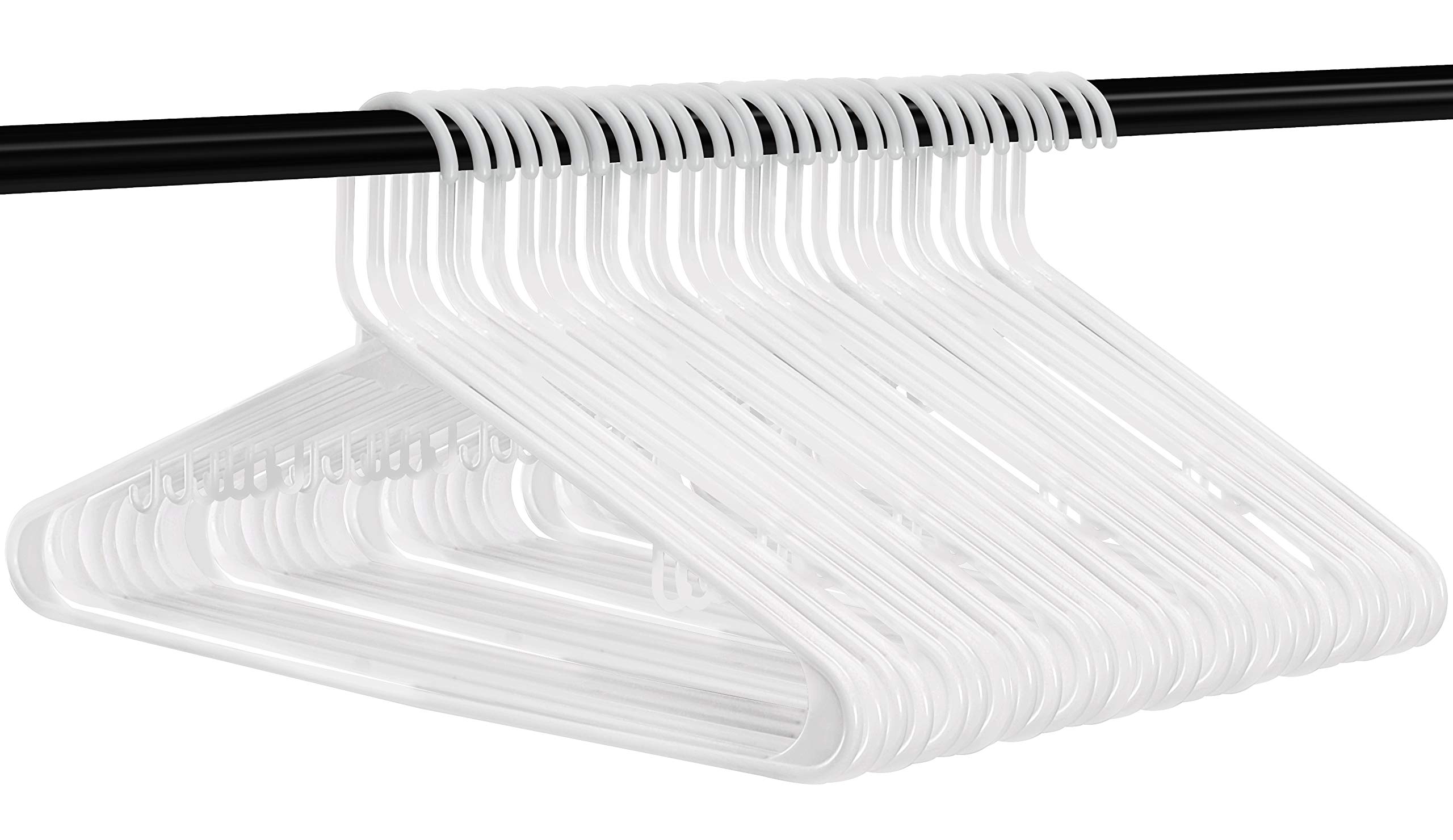 30Pack Utopia Home White Plastic Standard Hangers for Clothes Tubular