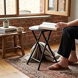 SuperGift.com Black Round Compact Padded Folding Stool Chair view 5