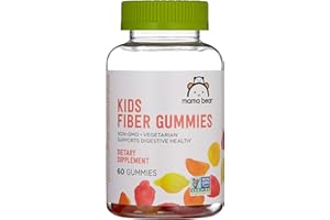 Amazon Brand - Mama Bear - Kids Fiber Gummies - Supports Digestive Health, Orange, 60 Count