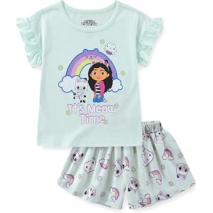 DREAMWORKS GABBY'S DOLLHOUSE Girls Short Sleeve T-Shirt and Shorts Set for Toddler to Big Kids