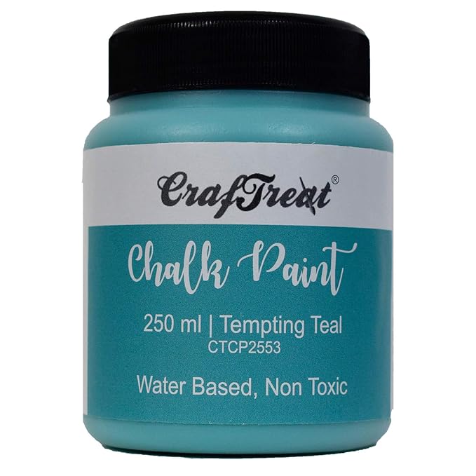 CrafTreat Tempting Teal Chalk Paint for Wood Furniture, Decoupage