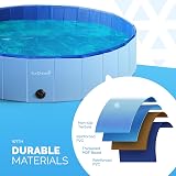 FurDreams Foldable Dog Pool Heavy Duty PVC Non Slip Base Drain Small view 6