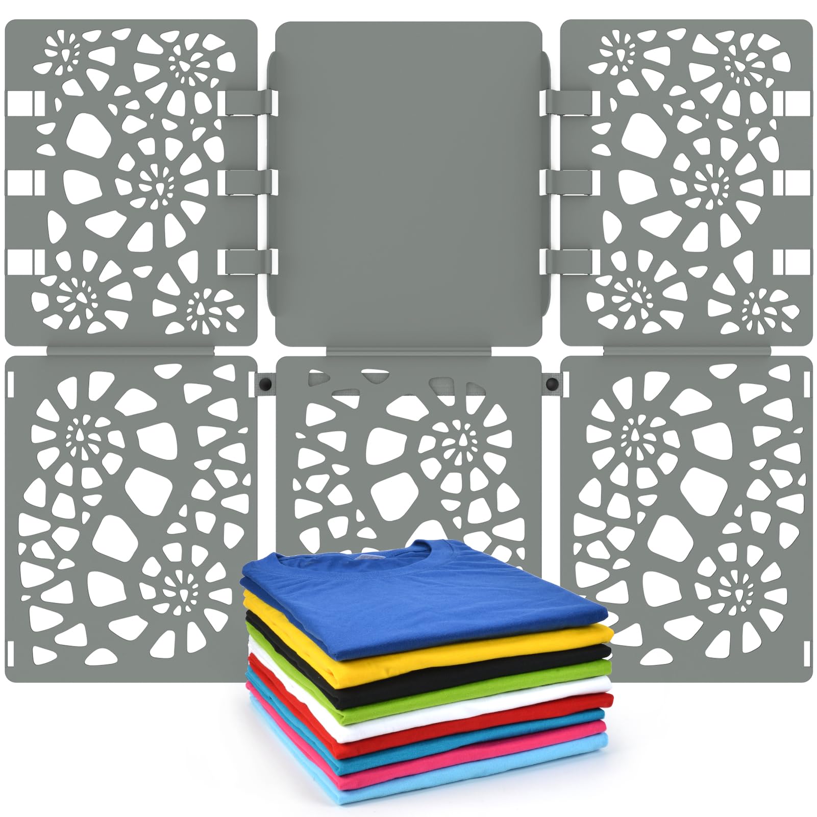 BoxLegend Clothes Folder V1-plus T Shirt Folder Durable Plastic Tshirt Organizer Easy and Fast Folding Board for Adult and Kids Grey