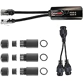 IPCamPower POE Combiner Splitter Adapter - Run 2 IP Cameras on 1 Cable, Works on All Switches, NVR and Cameras, Mode A and B 