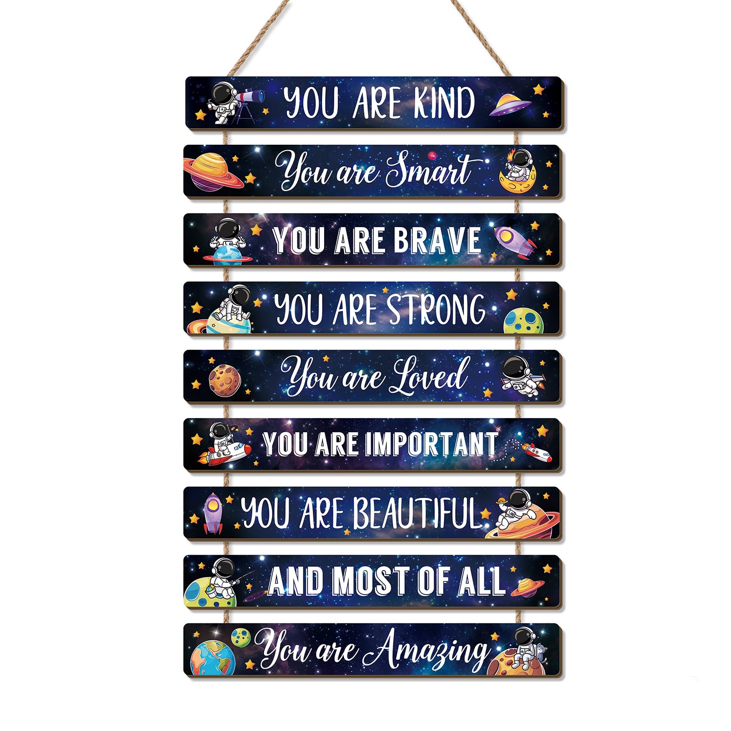 HPNIUB Space Bedroom Accessories Boys,Inspirational Quote Wall Art Be Kind Be Brave Wall Decor,Nasa Planets Space Gifts For Girls Boys Room Accessorie