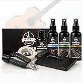 WAN2TLK 9Pcs Guitar Cleaning Kit, Guitar Maintenance Kit Includes Fret Polish, Cleaning Solution, Fretboard Lemon Oil, String
