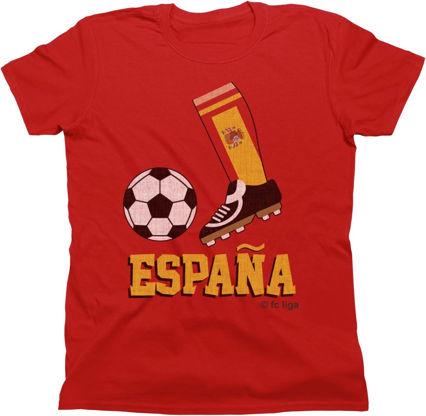 FC Liga Espana Spain Euros Football Boot - Childrens Top Fan 2020 T-Shirt Red