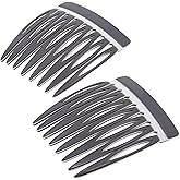 Camila Paris CP3350 French Hair Side Comb Handmade Small Gray White French Twist Hair Combs Decorative, Strong Hold Hair Clips for Women Bun Chignon Up-Do Styling Girls Hair Accessories Made in France