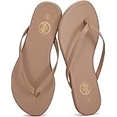 Trary Flip Flops for Women,Comfortable Flat Sandals with Arch Support,Memory Foam Flat Thong Sandals,Dressy Summer Slides for Beach Vacation