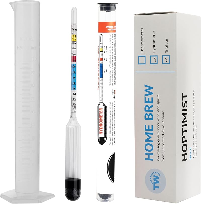 Thermometer World Home Brew Hydrometer with 100ml Trial Jar Kit