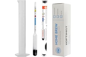 THERMOMETER WORLD Hydrometer for Wine Making with 100 MM Hydrometer Alcohol Test Jar - Specific Gravity Hydrometer for Wine and Beer Making Testing Kit and Brewing Your Own Homebrew
