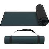 onlyhe Extra Thick 12mm TPE Exercise Yoga Mat with Strap, 1/2 Inch Non-slip Workout Mat for gymnastics, Pilates, Home, Workout, Gym Floor Fitness