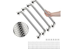 4 Pack 24 Inch Shower Grab Bar, YuanDe Chrome Bathroom Grab Bar Handle w/Anti-Slip Knurled Grip, Stainless Steel Bath Balance Bar,1.25" Diameter Safety Hand Rail Support,Handicap Injury Elderly Senior