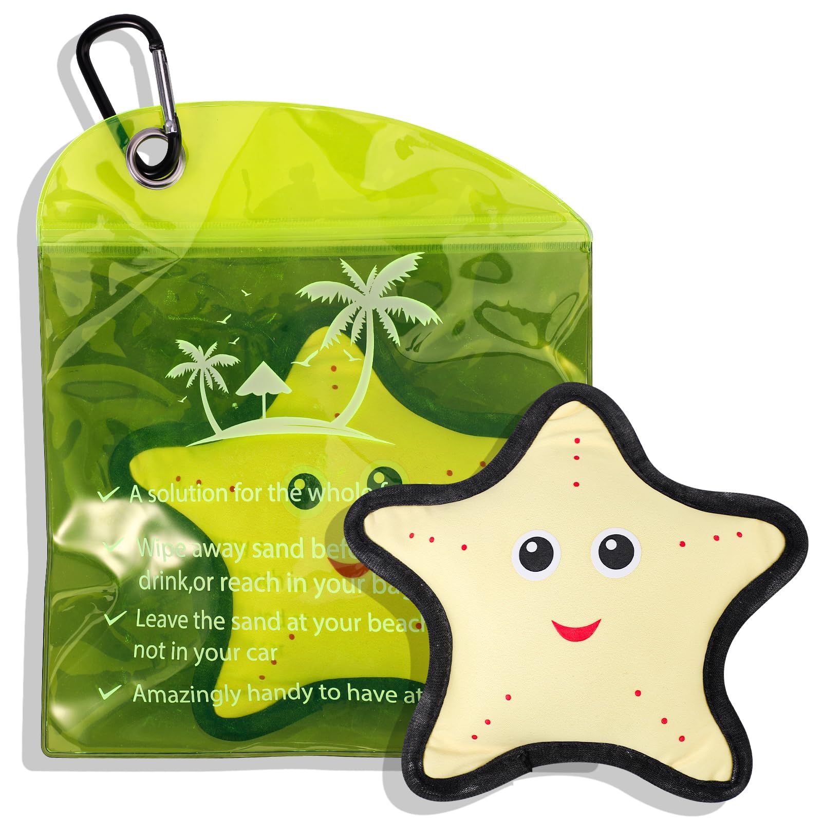 Lyreh Sand Remover for Beach, 6.1 Inch Beach Sand Eraser Cute Pentagram Essentials Vacation Camping Gift for Kids Adults Hawaii Honeymoon Trip