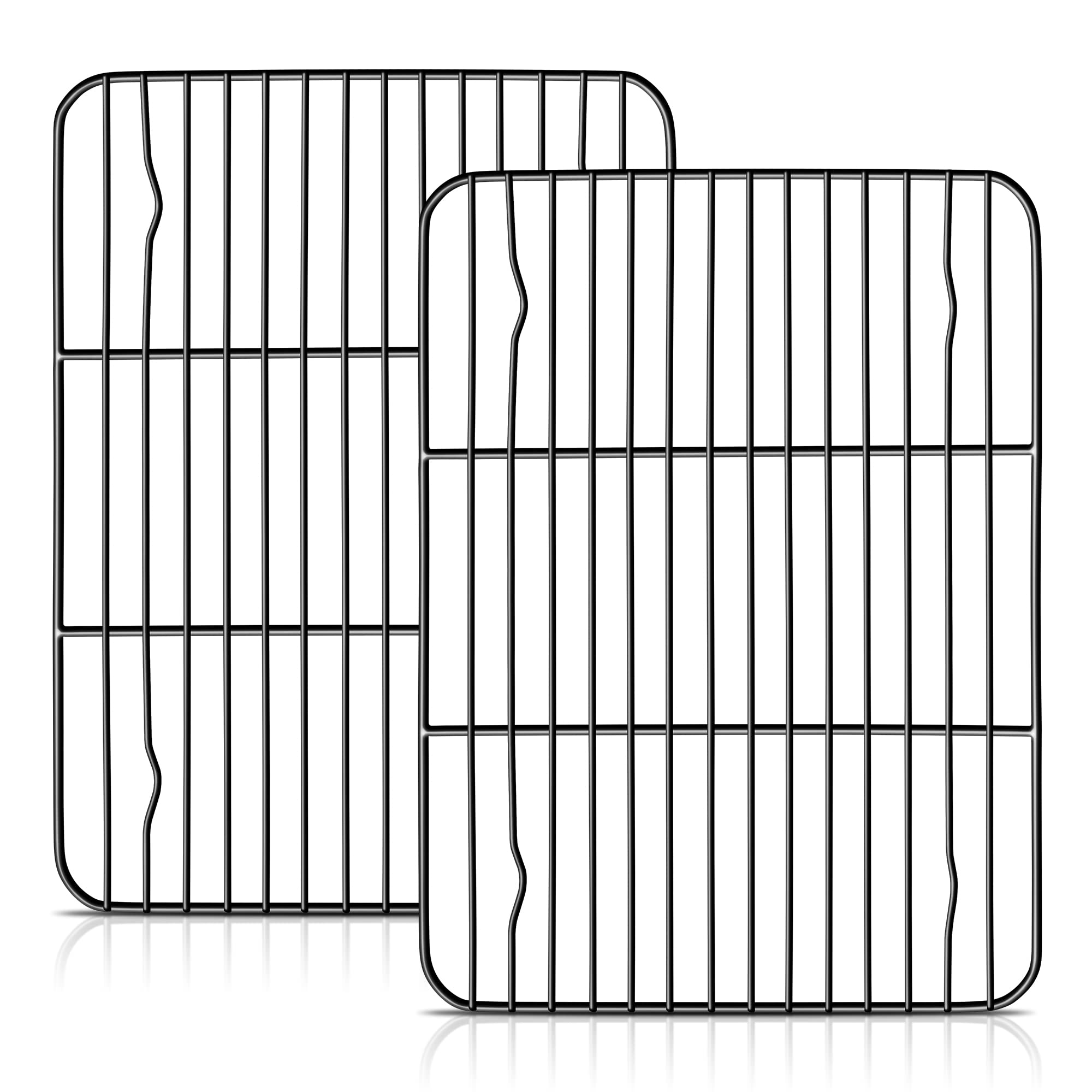 Herogo Cooling Rack, Wire Grill Rack Set of 2, 29.7x23 cm, Stainless Steel Oven Shelf with Non-Stick Coated, Ideal for Baking Cooking Roasting Grilling, Oven Safe & Non-Toxic, Easy Clean