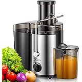 Máquina exprimidora, exprimidor centrífugo con boca ancha de 3 "para alimentación de frutas y verduras, fácil de limpiar, inoxidable ...