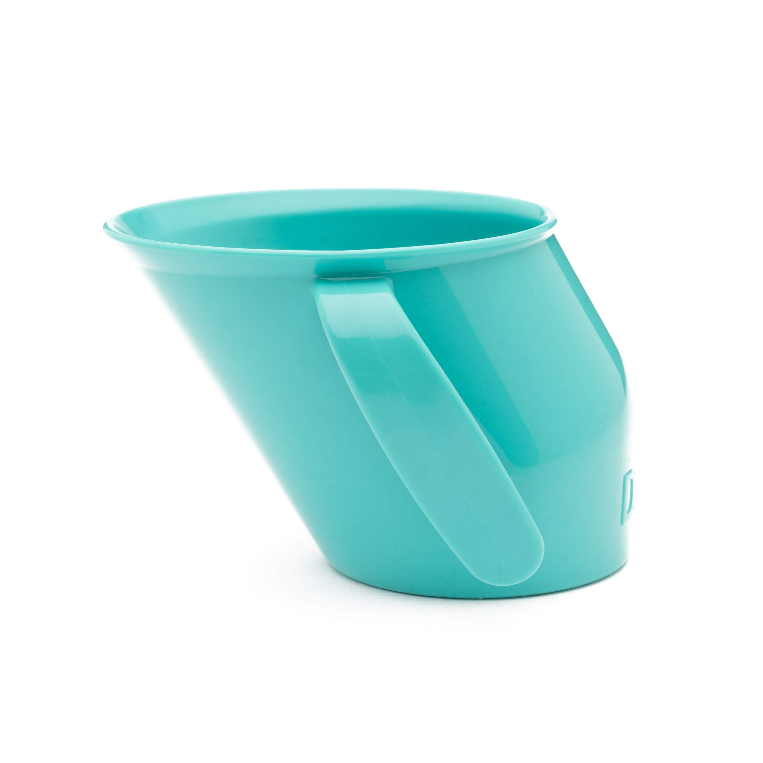 Doidy Cup, Open Cup for Training Baby 6 Months-3 Years, 200ml, Slanted Weaning Cup with Handles for Learning to Drink, BPA Free (Turquoise)