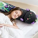 Mewaii 28in Long Devil Mint Cat Plush Pillow Squishy Soft Toy Black view 6