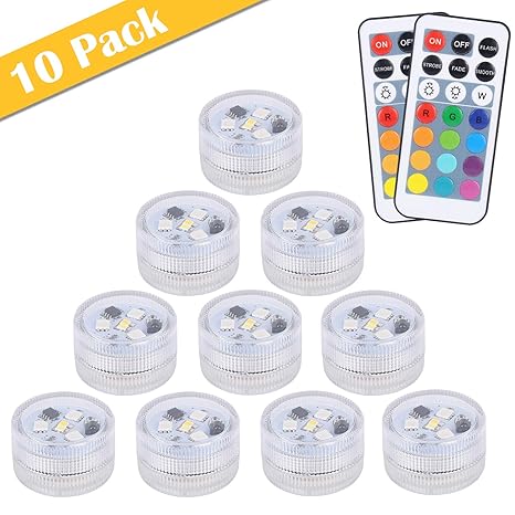 ?Neue Version? 10pcs Mini Unterwasser LED Licht, ALED LIGHT 13 Farben RGB Mehrfarbige Mini LED Kerzenlicht Bad Wasserdichte T