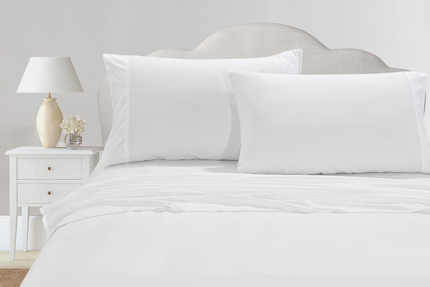 Cathay Luxury Silky Soft Polyester Single Flat Sheet, Twin Size, White: Home & Kitchen