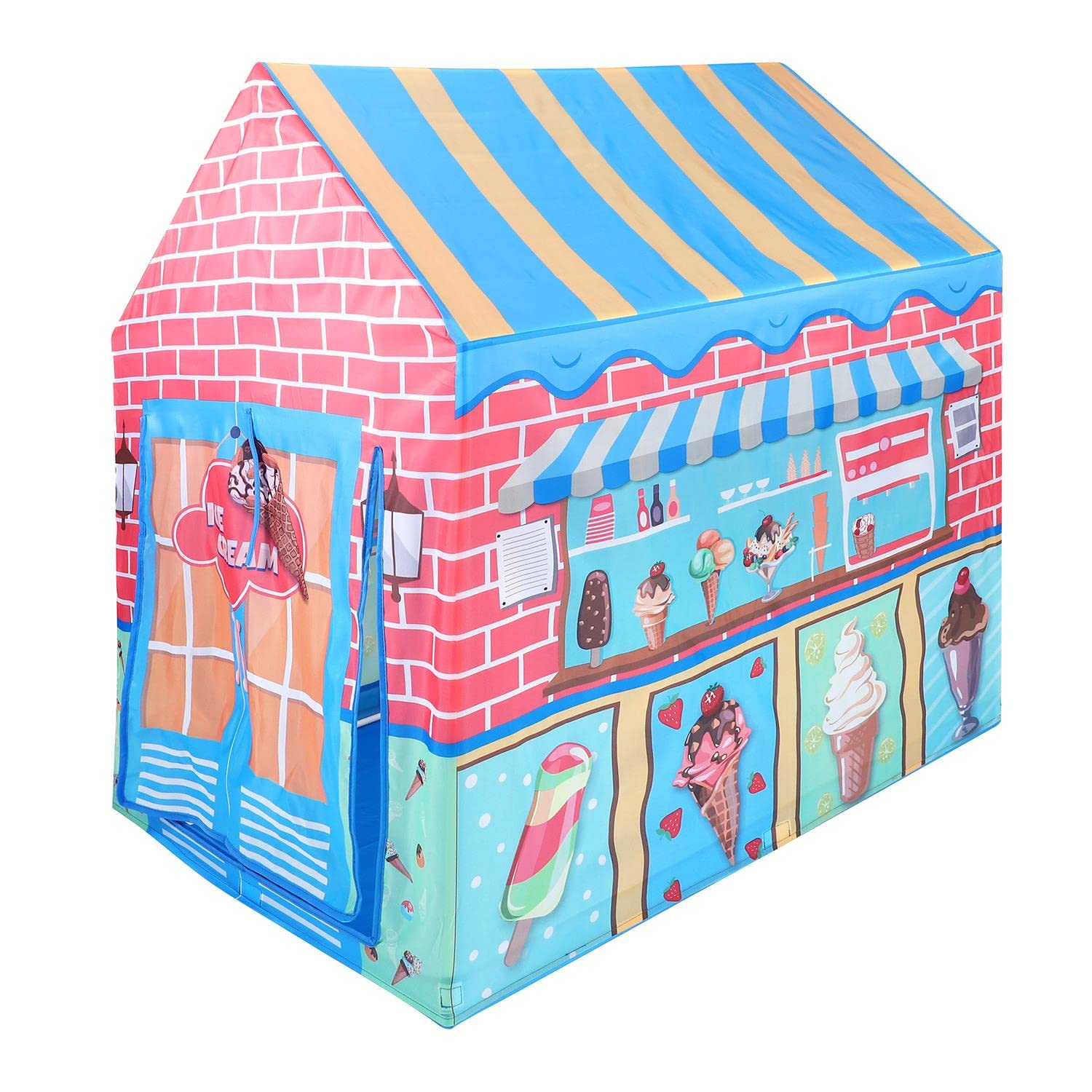 SOKA Ice Cream Parlour Playhouse for Kids Indoor Outdoor Foldable Play Tent Game Birthday Party Tunnel Play for Home Bedroom Garden Camping Beach Children Boys Girls Toddler