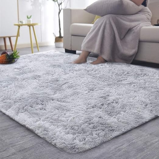 Eveltek Ultra Soft Indoor Modern Area Rugs Fluffy Carpets Anti Skid Shaggy Area Rug Floor Mat Suitable For Living Room Children Bedroom Home Decor Rugs 4 Feet By 5 3 Feet Silver Amazon Ca Home