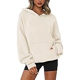 dowerme Women Oversized Sweaters 2026 Lantern Long Sleeve Drop Shoulder Chunky Knit Hooded Pullover Sweater with Pocket