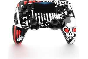 Wanzuwbip Wirless Controller for PS4 Gamepad Compatible with PS4/Slim/Pro/PC with Dual Vibration Shock Speaker/6-Axis Motion Sensor/Stereo Headphone Jack/1000mAh Battery for PS4 Controller…………