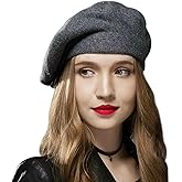Sumolux Women Beret Hat French Wool Beret Beanie Cap Classic Solid Color Autumn Winter Hats