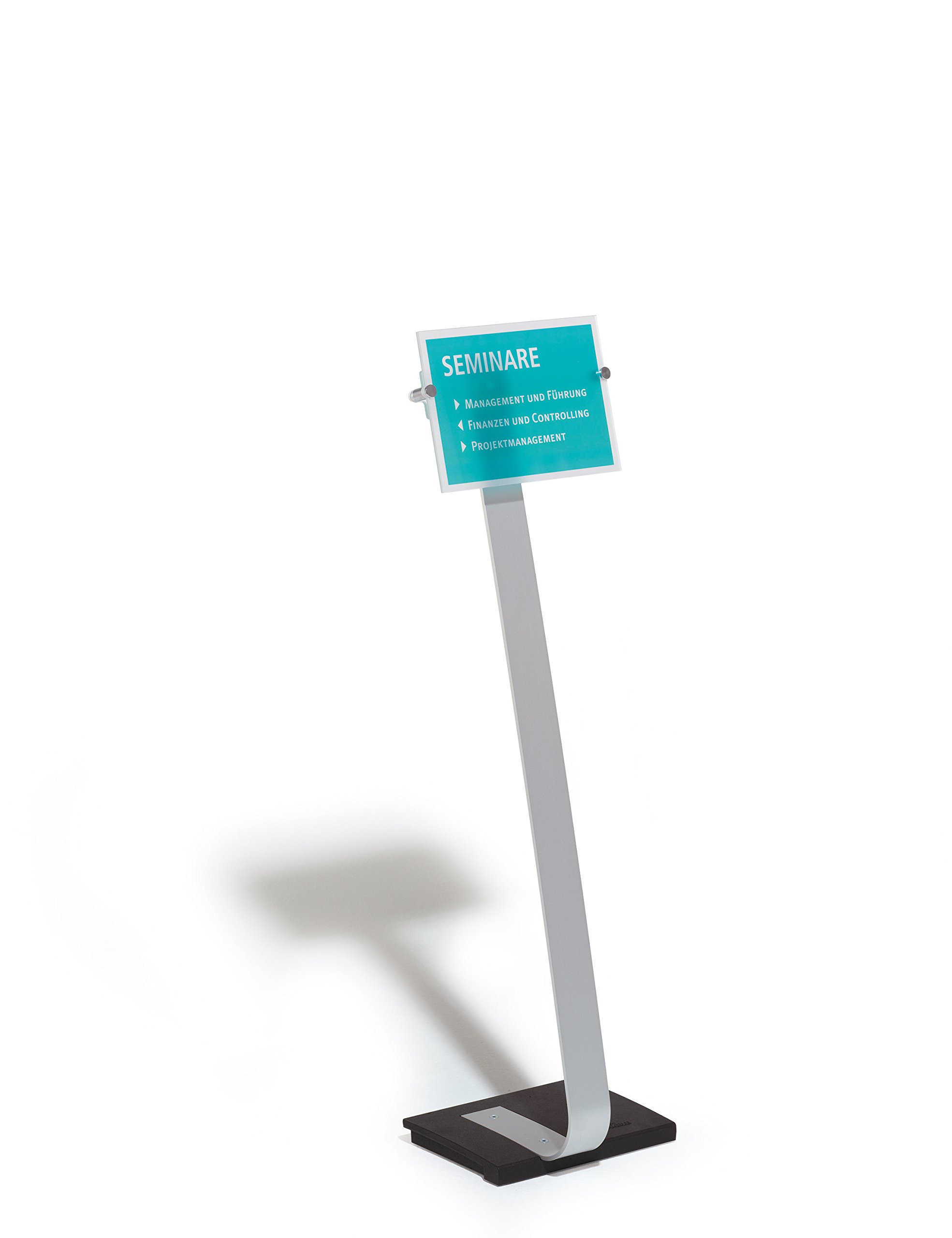 Durable Crystal Sign A4 | Floor Standing Information Sign | 1.25m in Height | Silver | Ideal for Offices, Conferences, Exhibitions, etc.