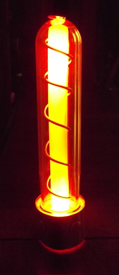 Amazon Com Steampunk Light Up Tesla Tube With Brass Base Orange