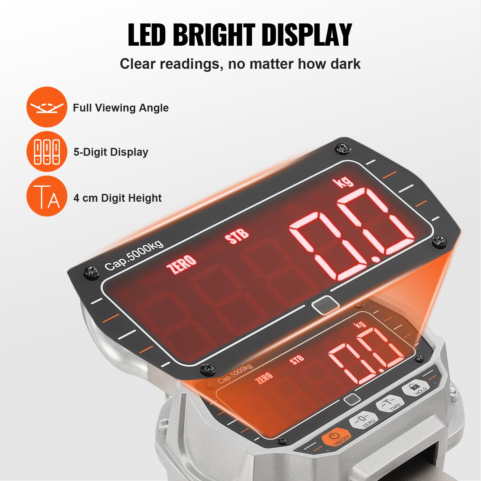Scale With Led Scren VEVOR Crane Scale, Hanging Scale Industrial Heavy Duty With Remote ...