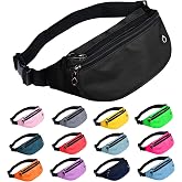 Fanny Packs for Men and Women Water-Repellent Sports Waist Pack Bag | Belt Bag for Travel Hiking Running Walking Hands-free, Lightweight, Adjustable waist belt, Easy Carry Any Phone, Wallet