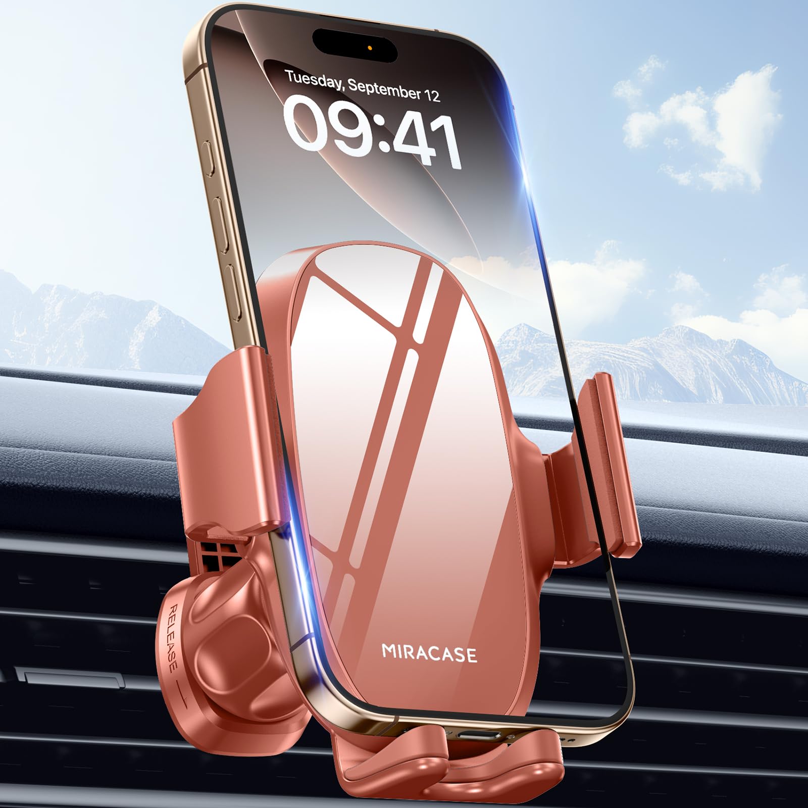 Photo 1 of Miracase Upgraded-2nd Generation Universal Phone Holders for Your Car, Hands Free Air Vent Car Phone Holder Mount Compatible with iPhone 16/15/14/13/12/11 Series and All Phones
