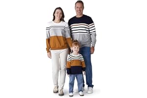 PATPAT Family Matching Outfits Sweatshirt Colorblock Crewneck Long Sleeve Lightweight Pullover Fall Causal Photo Tops
